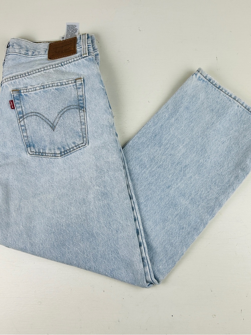 Levis Premium Jeans Women Sz 31 Ribcage Straight Ankle Blue High Rise Button Fly